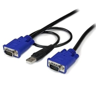 Cable Kvm 4.5m Ultra Delgado 2en1 Vga Usb Hd15 Macho A Macho .