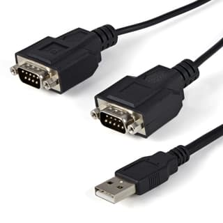 Cable 1.8m Adaptador Usb A 2 Puertos Serial Con Retencion Com.