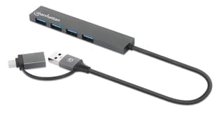 Hub Usb  V3.2 4 Ptos A Con Adaptador Usb-c 5 Gbps