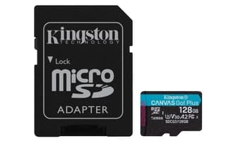 Micro Sd Kingston Technology Canvas Go! Plus Memoria Microsd 128gb R.170mb/s W.90mb/s Cl10 Uhs-i U3 V30 A2
