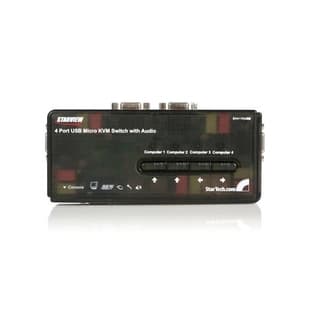 Juego De Conmutador Switch Kvm 4 Puertos Video Vga Usb 2.0 Con Cables Y Audio - 5x Hd15 Hembra - 2x Usb A Hembra - 2048x1536 - Startech.com Mod. Sv411kusb