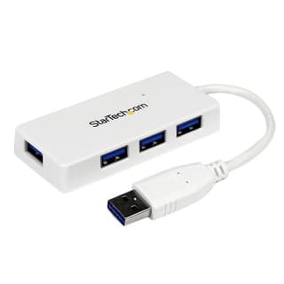 Adaptador Concentrador Hub Usb 3.0 Super Speed 4 Puertos Salidas Portátil Para Laptop Computadora - Blanco - Startech.com Mod. St4300minu3w