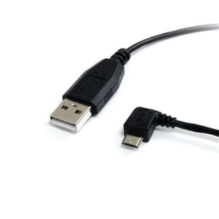 Cable Startech.com De 1.8m Usb A Micro Usb - Usb 2.0 A A Micro B Acodado En Angulo A La Izquierda - Negro - Cable Micro Usb B