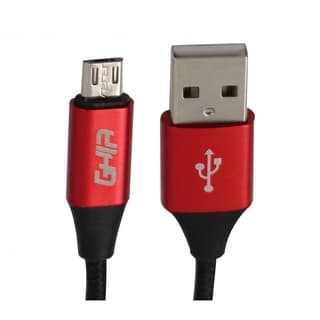Cable Micro Usb Ghia 1.0 Mts Usb 2.1 Cargador Y Transferencia De Datos Negro/Rojo