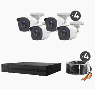 Kit De Videovigilancia Hikvision Hl24Lqkits-M(B) Turbohd 1080P / Dvr Canales Cámaras Bala Metal H.265+ Fuente Poder Profesional Accesorios Instalación