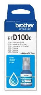 Tinta Brother Btd100C Botella De Cian Rendimiento Aproximado 5000 Páginas Compatible Con Dcpt230 Dcpt530Dw Dcpt730Dw Mfct930Dw