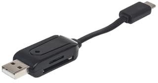 Lector Mini De Tarjetas Manhattan Usb + Usb Tipo C V2.0 24 En 1 102018