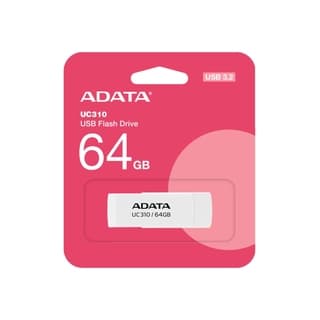 Memorias Usb Adata Uc310 De 64Gb Ur310 3.2 Gen (Retro Compatible 3.0 Y 2.0) Diseño Material Reciclado Sin Tapa. Blanco. Uc310-64G-Rwh