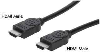 Cable Hdmi Manhattan 323222 De Alta Velocidad Con Canal Ethernet Hec Arc 3d 4k 30hz Macho Blindado Negro