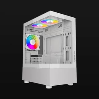 Gabinete Ocelot Gaming Glass En6 / Mini Tower / M-Atx, Itx / Panel Lateral Y Frontal De Cristal Templado/ Incluye 3 Ventiladores / Enfriamiento Liquido Hasta 240Mm / Gpu Hasta 315Mm / Color Blanco