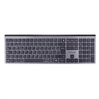 Teclados Techzone Hefestos Recargable Con Conexión Bluetooth Tzactcb01 Color Plata Qwerty. Compatibilidad: Windows Android Y Macos.