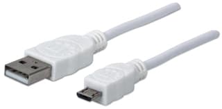 Cable Usb A Micro B Manhattan 323987 Micro-Usb Macho/Macho 1 Color Blanco