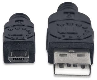 Cable Usb V2 A-Micro B Blister Pvc 0.5M Negro.