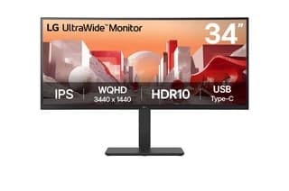 Monitores Lg 34Ba75Qe Qhd Ips Curvo Pulgadas Con Usb Tipo-C™ Rj45 Altavoces100 Hz Soporte Ajustable Y Multipuertos