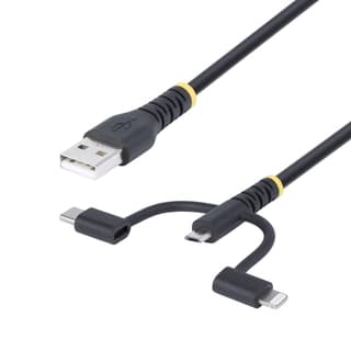 Cable Multicarga Resistente Usb 1M Lightning Micro Usb-C