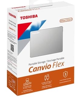 Disco Duro Externo Toshiba 1Tb Hdtx110Xscaa Usb 3.0 Canvio Flex Plata