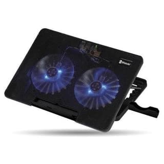 Bases Enfriadoras Brobotix 6000441 Para Laptop Y Celular 2 Ventiladores Luz Led Ángulos Ajustables 9 17 Pulgadas Negro
