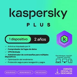 Esd Kaspersky Plus 1 Disp 1 Cuenta Kpm 2 Años