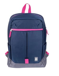 Mochila Techzone Rainbow Backpack Tzlbp26-A Colors 16 Azul Con Detalles Gris Y Rosa 100% Poliester Garantia Limitada Por Vida.