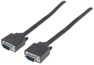 Cable Vga Manhattan 311748 Svga Hd15 Macho A De 3.0m Color Negro Completamente Blindado Para Reducir La Interferencia Emi.