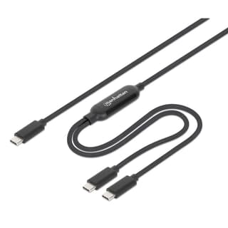 Cable De Carga Usb-C Doble 100 W 2 M (7 Ft) P/2 Dispositivos