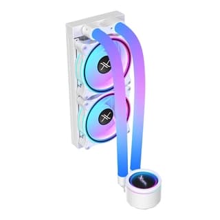 Ventilador Xzeal Xzco413W Enfriamiento Liquido 240Mm Redondo Xz413 Para Cpu Fan X120Mm Mangueras Argb Pines + Pwm Seguro Intel/Amd Blanco