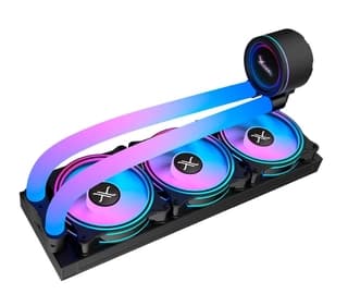 Ventilador Xzeal Xzco414B Enfriamiento Liquido 360Mm Redondo Xz414 Para Cpu Fan X120Mm Mangueras Argb Pines + Pwm Seguro Intel/Amd Negro