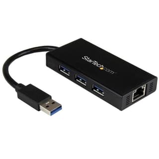 Hub Usb 3.0 De Aluminio Con Cable - Concentrador De 3 Puertos Usb Con Adaptador De Red Ethernet Gigabit Externo - Startech.com Mod. St3300gu3b