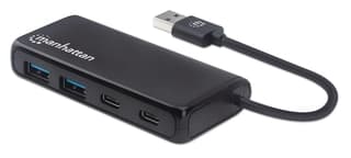 Hub Manhattan Usb A 3.2 Gen 1, 4 Ptos(2 Usb C, 2 Usb A) 5Gbps 164887