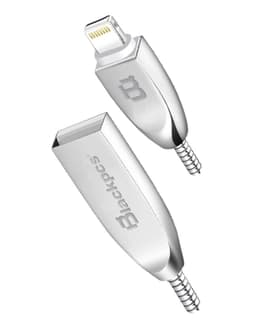 Cable Blackpcs (Ca-Metalico) Lightning Plata 100 Cm 2.4A (Caslm-2)
