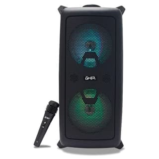 Bafle Amplificado Ghia Doble Bocina 6.5 Pulg Recargable /Bt/Usb/Microsd/Mic/Cont.R./ Luz Led