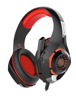Auriculares Necnon Nbhg-Viper Headset Gaming Over-Ear Led Alambrico Diadema Flexible Microfono 3.5Mm Usb Pc Consolas Celular Inc Adaptador Megabass Rojo