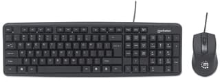 Kit De Mouse Y Teclado Manhattan 178464 Optico 1000 Ppp Con Diseño Ergonómico Amplia Área Trabajo Garantia 3 Años.
