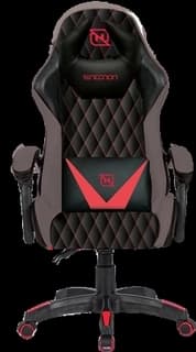 Silla Gaming Necnon Nsg-01 Gamer Inclinacion Respaldo 145° Clase 140-150Kg Ngs-01 Foam 350Mm 63Cm*64Cm*121-131Cm Rueda Pulgadas Cojin Lumbar Y Cabeza Gris/Rojo
