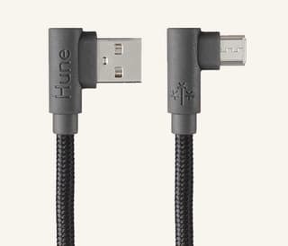 Cable Micro Usb Tipo C Hune Hiedra Sustentable Trenzado Carga Rapida Y Datos 90ª 1.2M (Bosque)