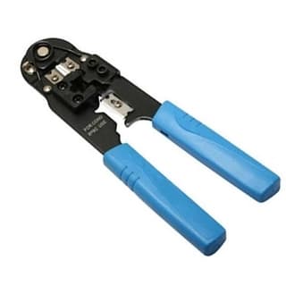 Pinza Crimpeadora Rj45 Brobotix 000210 Para Crimpear Plug Modular Corta Y Pela Azul-Negro