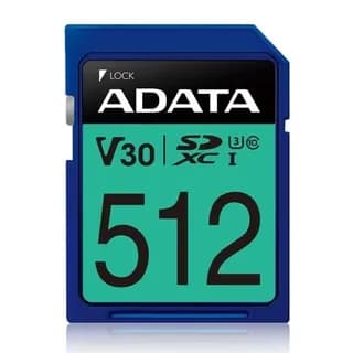 Memoria Adata Asdx512Gui3V30S-R Secure Digital Sdxc Uhs-I U3 512Gb Class 10 Velocidad Lec/Esc 100/80Mb/S. N.P.