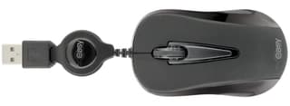 Mouse Perfect Choice Easy Line Mini Óptico Retráctil (Negro)