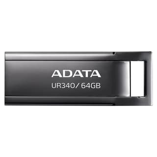 Memorias Usb Adata Ur340 De 64Gb 3.2 Gen 1 (Retrocompatible 3.0 Y 2.0) Diseño Elegante Sin Tapa. Color Metálico Negro. Aroy-Ur340-64Gbk