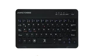 Teclado Perfect Choice Pc-200932 Mini Inalámbrico Bluetooth Universal Ultra Delgado Color Negro |
