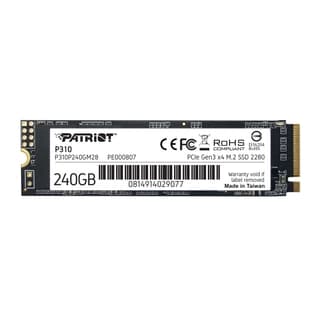 Unidad De Estado Solido Ssd Patriot P310 Nvme M.2 2280 240Gb Pcie Gen 3 X4 Lect.1700/Escrit.1000Mb/S Pc/Laptop