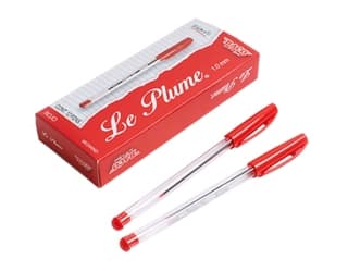 Bolígrafo Baco 53411 Leplume Rojo. Plegadiza Con 12 Piezas.