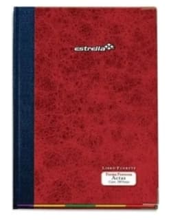 Libro Florete Actas 240 Hojas Estrella 0115 Medidas 23.7 X 34.9 Cm