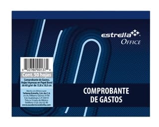 Comprobante De Gastos 50 Hojas Estrella 0137 13.9 X 10.5 Cm
