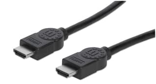 Cable Manhattan Hdmi 1.4 M-M De Alta Velocidad Blindado Negro 2 Mts Con Canal Ethernet