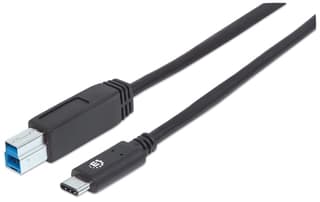 Cable Usb Manhattan Tipo Cm - Bm 1.0 Mts Negro V3.1 Gen2 353380
