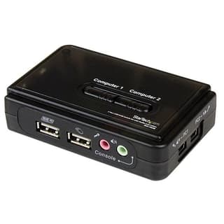 Juego Conmutador Kvm 2 Puertos Todo Incluido - Usb - Audio Y Video Vga - 2x Usb A Hembra - 2x Mini Usb B Hembra - Hd15 Macho - Startech.com Mod. Sv211kusb