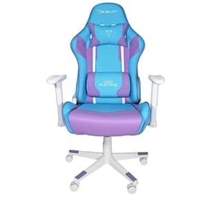 Silla Gamer Ocelot/Color Azul Con Morado/Descansa Brazos Ajustables/ Reclinable 90-155 Grados/ Soporta Hasta 150Kg