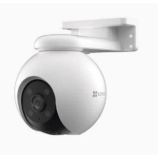 Camara Pt 3K Ezviz Cs-H8-3K 5Mp / Cobertura Panoramica 360° / Deteccion Humana / Deteccion De Vehiculo/ Sirena / Luz Parpadeante / Colores En Oscuridad / Micro Sd / Presets / Exterior