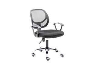 Silla Secretarial Nextep Ne-650S Altura Ajustable Y Reclinable Giratoria Cromada Color Negro
